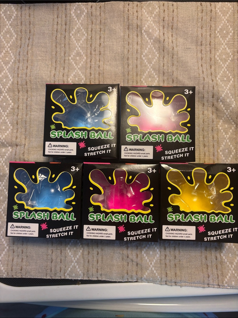 Splash Ball Pack - Bright Blue, Pink, Yellow